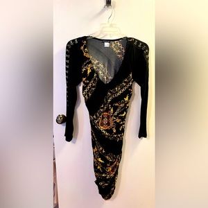 NEW w/o tags VENUS ruched black bodycon dress | M